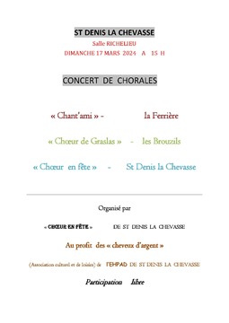 concert chorale st denis la chevasse